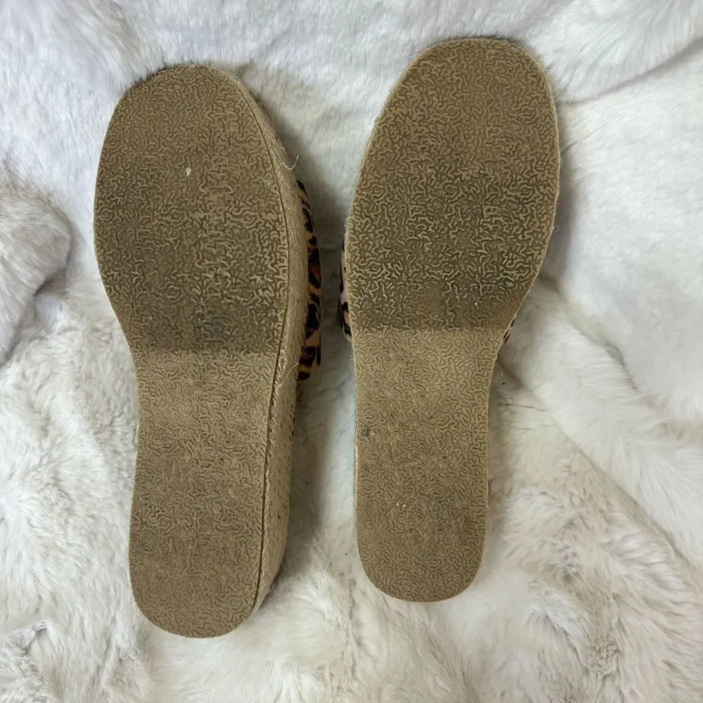 Lulus O'Ahu 2 Leopard Print Espadrille Platforms Size 9